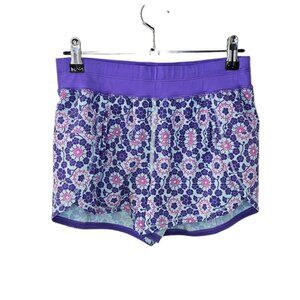 Lululemon Womens Run Breeze By Short, Floral, Lined,Twiggy Printed Purple, 4